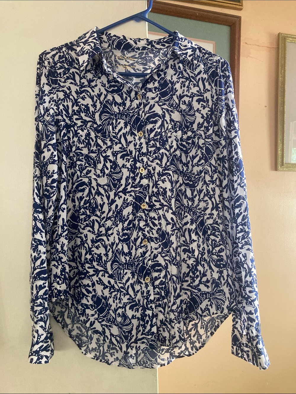 Lilly Pulitzer Button down blue top